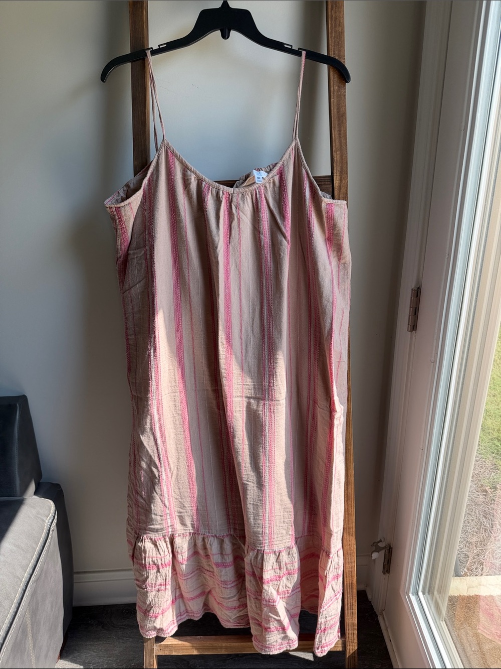 Time and Tru Tan Shorts with Pink Stripe Accents
